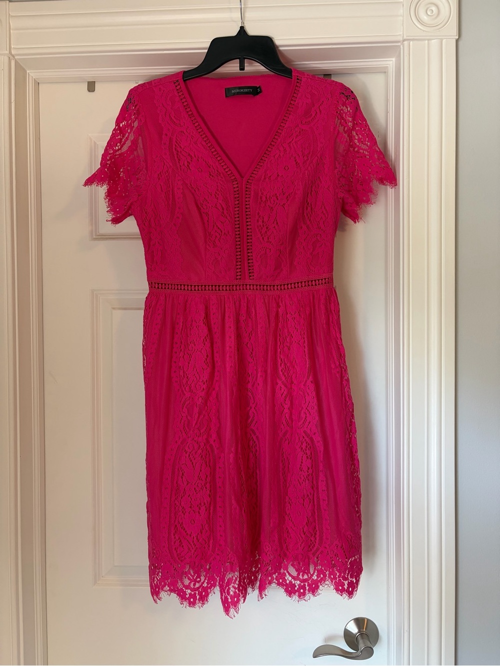 Hot Pink Lace Cocktail Dress